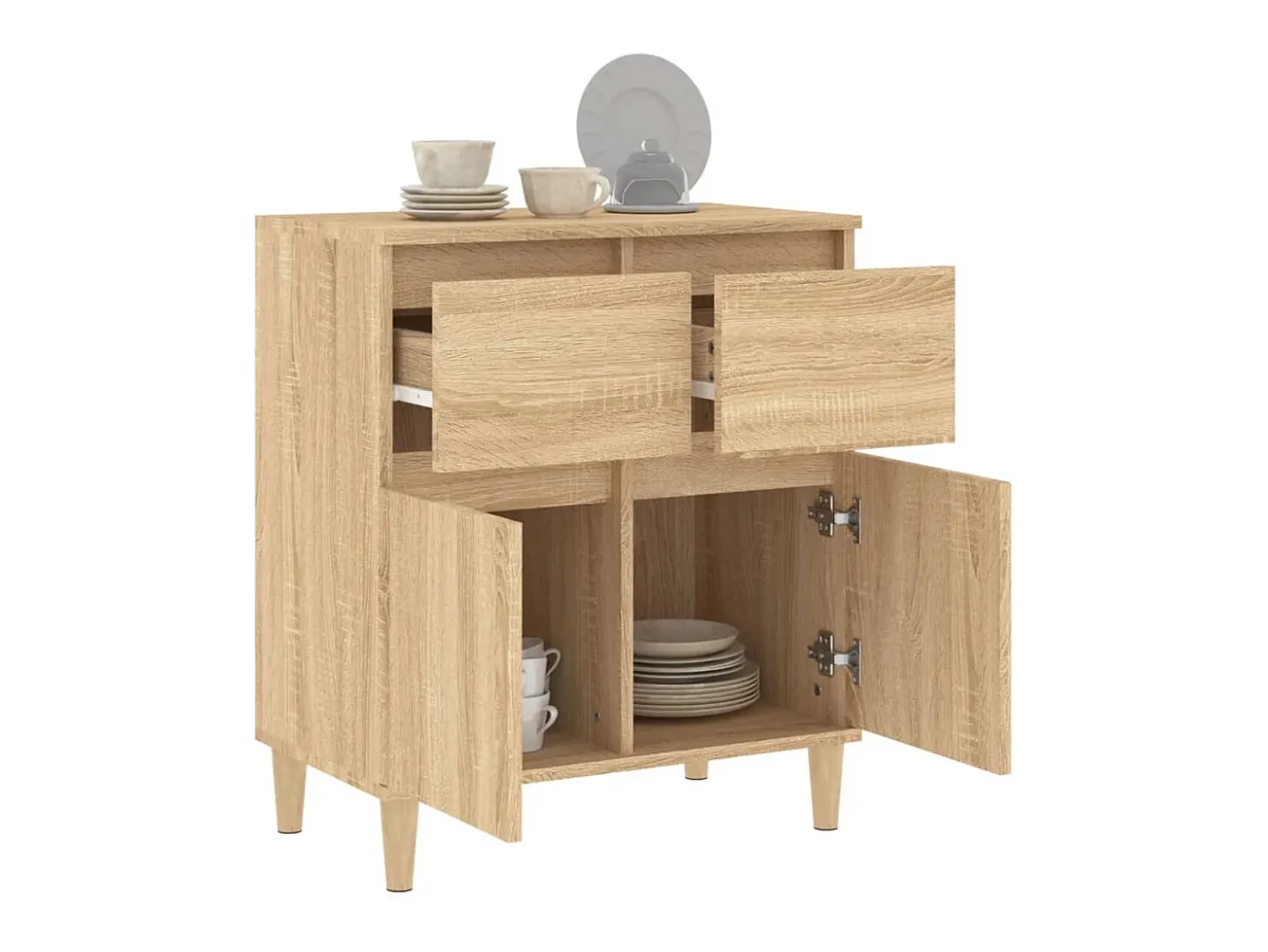 Aparador de madera contrachapada roble Sonoma 60x35x70 cm ES28058