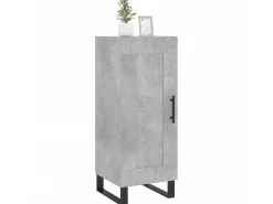 Aparador de madera contrachapada gris hormigón 34,5x34x90 cm ES75048