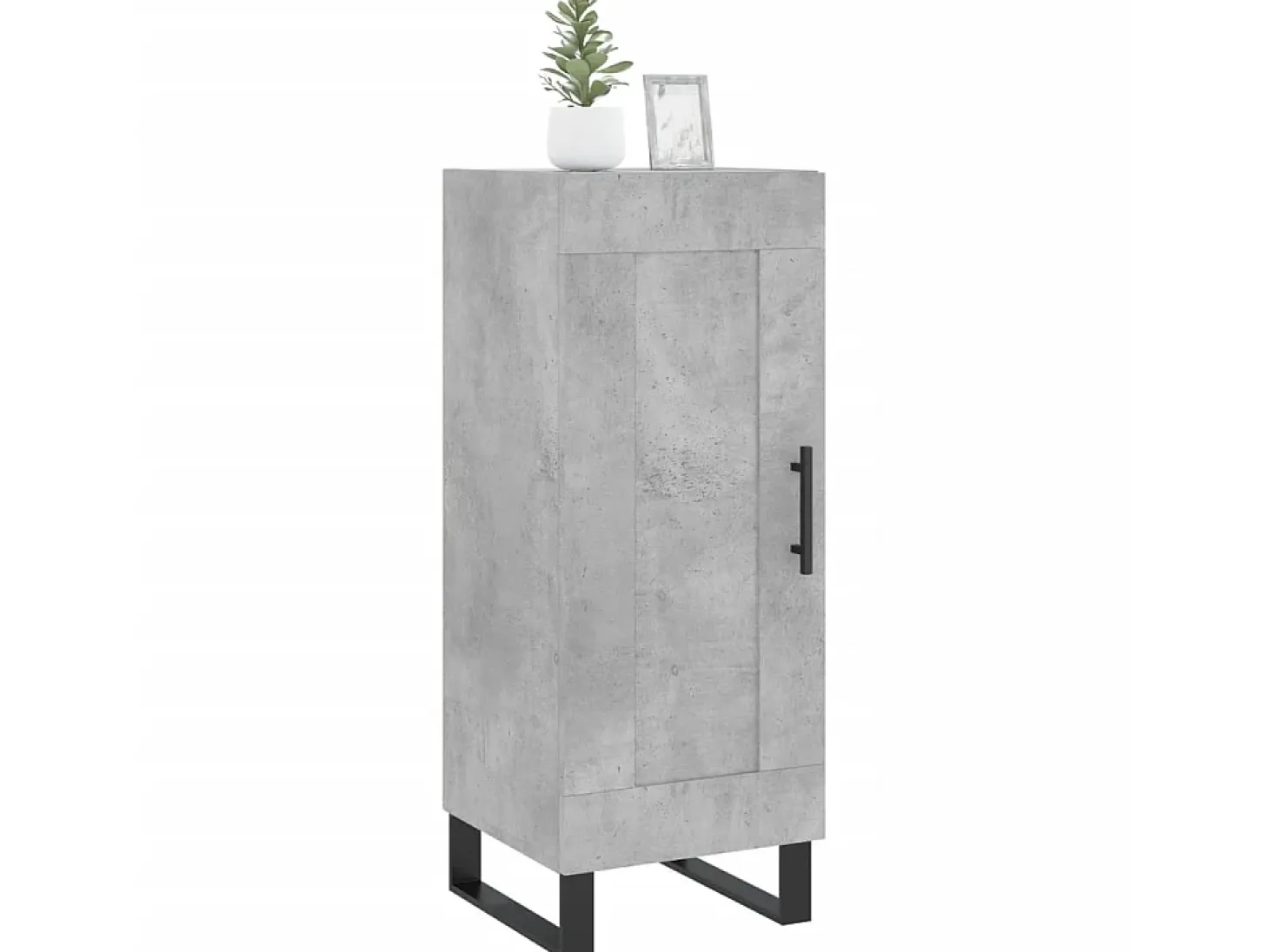 Aparador de madera contrachapada gris hormigón 34,5x34x90 cm ES75048