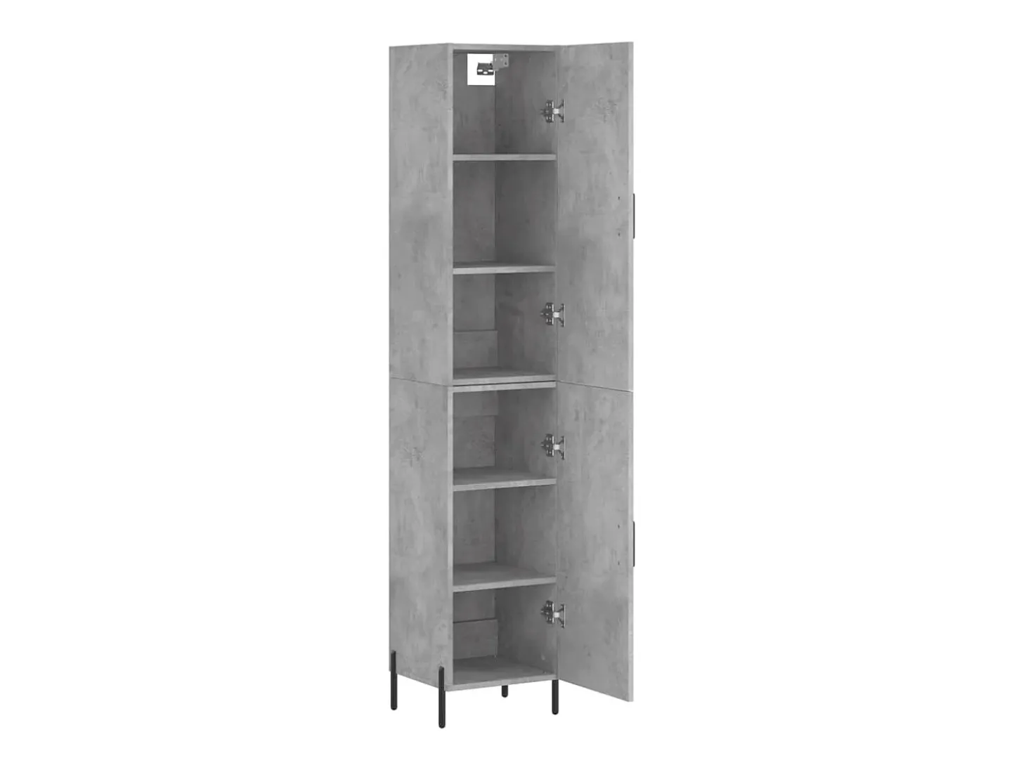 Aparador de madera contrachapada gris hormigón 34,5x34x180 cm ES95553