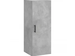 Aparador de madera contrachapada gris hormigón 34,5x34x180 cm ES95553