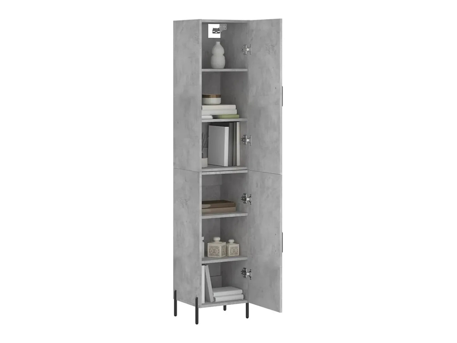 Aparador de madera contrachapada gris hormigón 34,5x34x180 cm ES95553
