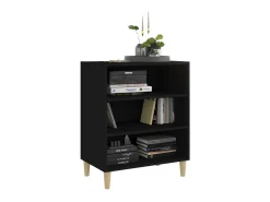 Aparador de madera contrachapada negro 57x35x70 cm ES81000