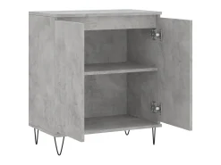 Aparador de madera contrachapada gris hormigón 60x35x70 cm