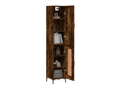 Aparador de madera contrachapada roble ahumado 34,5x34x180 cm ES21238