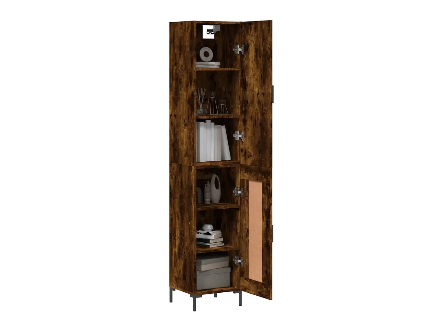 Aparador de madera contrachapada roble ahumado 34,5x34x180 cm ES21238
