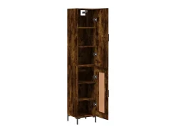 Aparador de madera contrachapada roble ahumado 34,5x34x180 cm ES21238