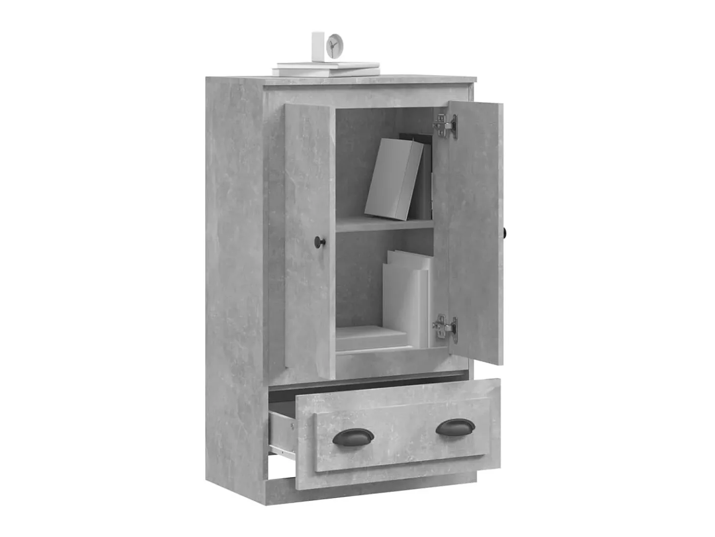 Aparador de madera contrachapada gris hormigón 60x35,5x103,5 cm ES54072