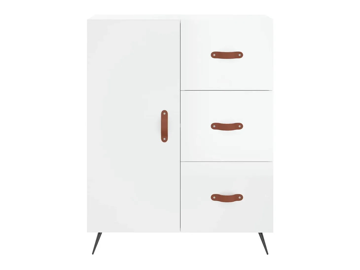 Aparador de madera contrachapada blanco brillante 69,5x34x90 cm ES42882