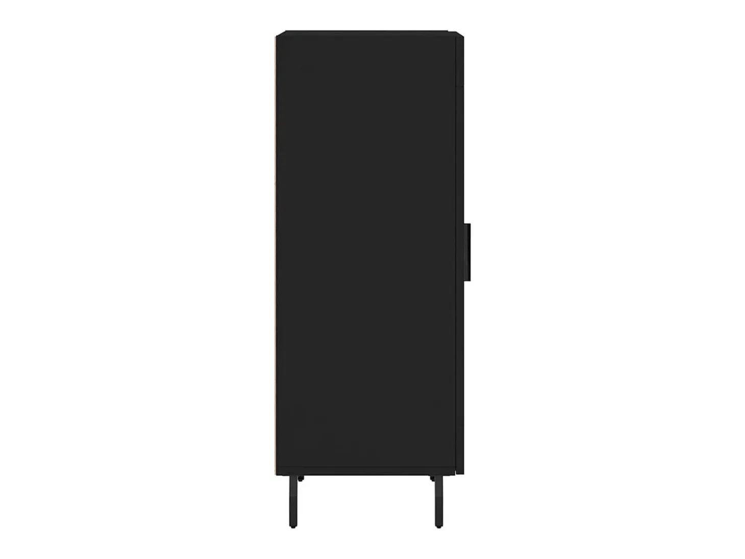 Aparador de madera contrachapada negro 34,5x34x90 cm