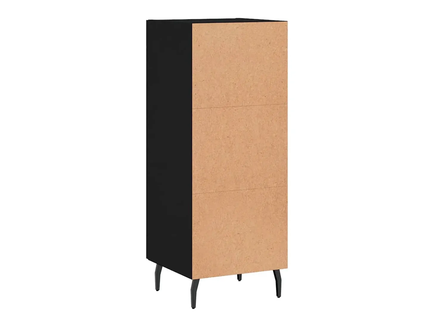 Aparador de madera contrachapada negro 34,5x34x90 cm
