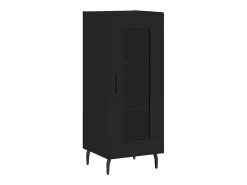 Aparador de madera contrachapada negro 34,5x34x90 cm