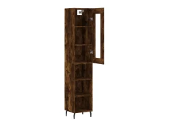 Aparador de madera contrachapada roble ahumado 34,5x34x180 cm ES61301
