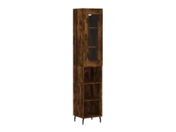 Aparador de madera contrachapada roble ahumado 34,5x34x180 cm ES61301