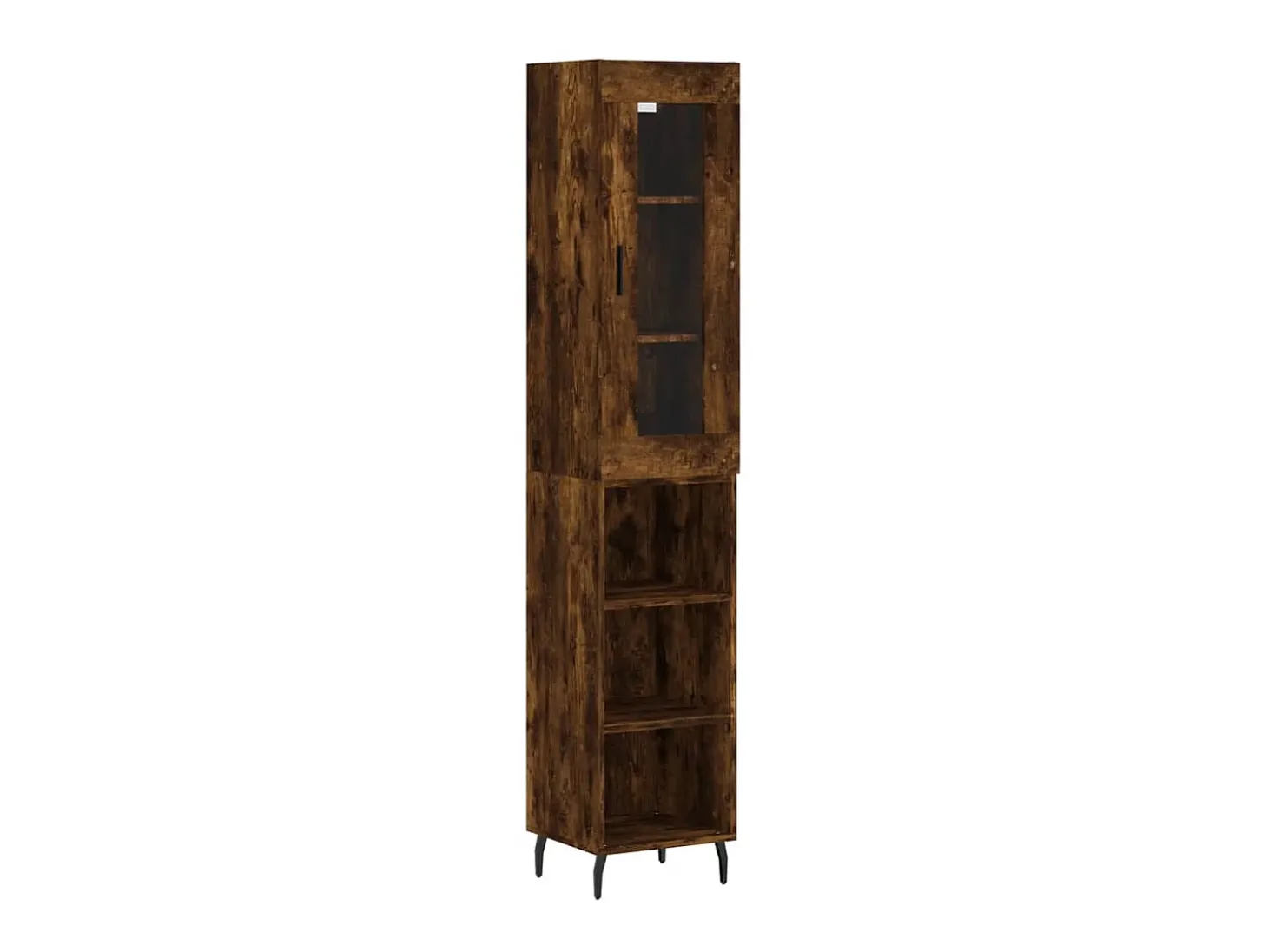 Aparador de madera contrachapada roble ahumado 34,5x34x180 cm ES61301