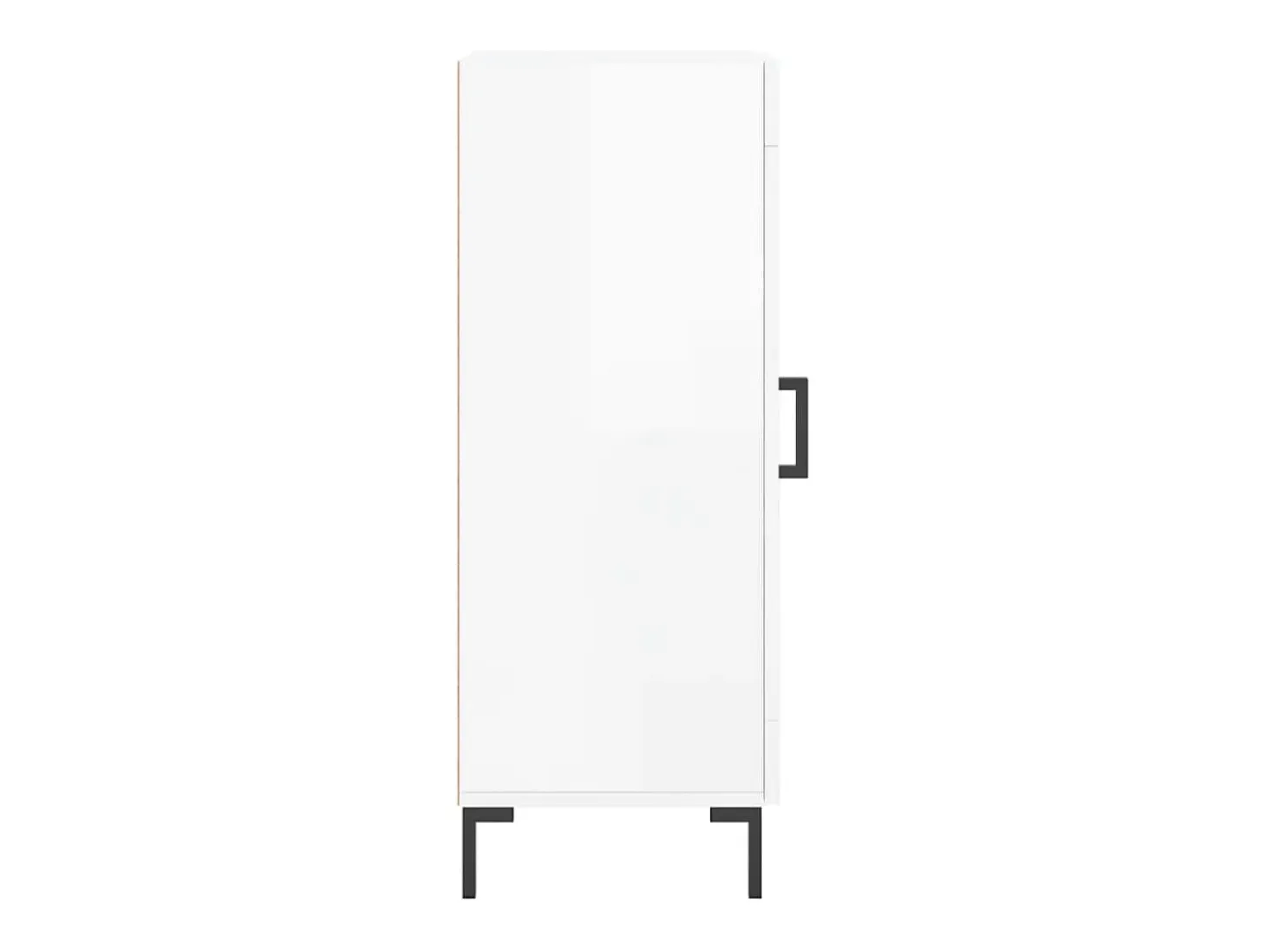 Aparador de madera contrachapada blanco brillante 34,5x34x90 cm