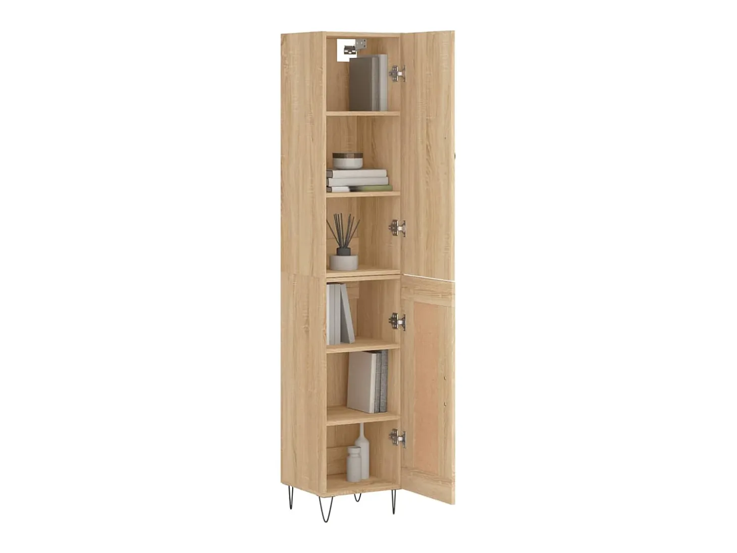 Aparador de madera contrachapada roble Sonoma 34,5x34x180 cm