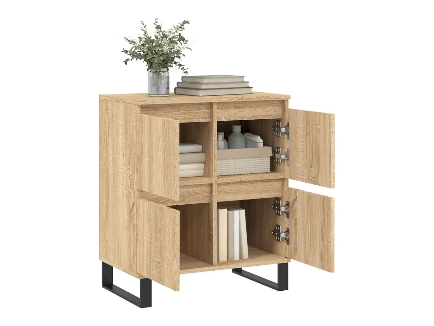 Aparador de madera contrachapada roble Sonoma 60x35x70 cm