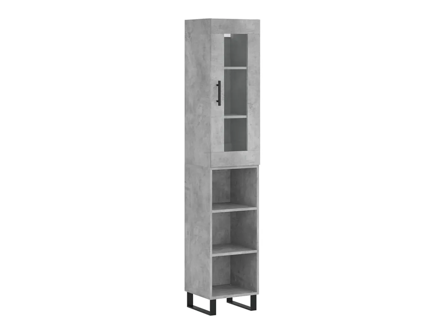 Aparador de madera contrachapada gris hormigón 34,5x34x180 cm
