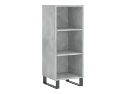 Aparador de madera contrachapada gris hormigón 34,5x34x180 cm