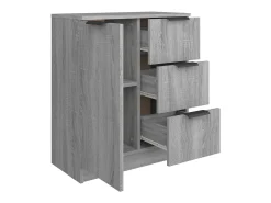 Aparador de madera contrachapada gris Sonoma 60x30x70 cm ES34783