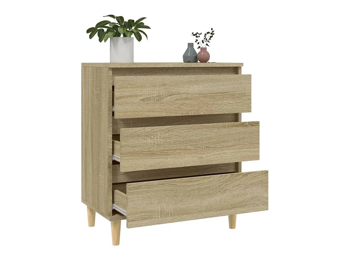 Aparador de madera contrachapada roble Sonoma 60x35x70 cm ES37439