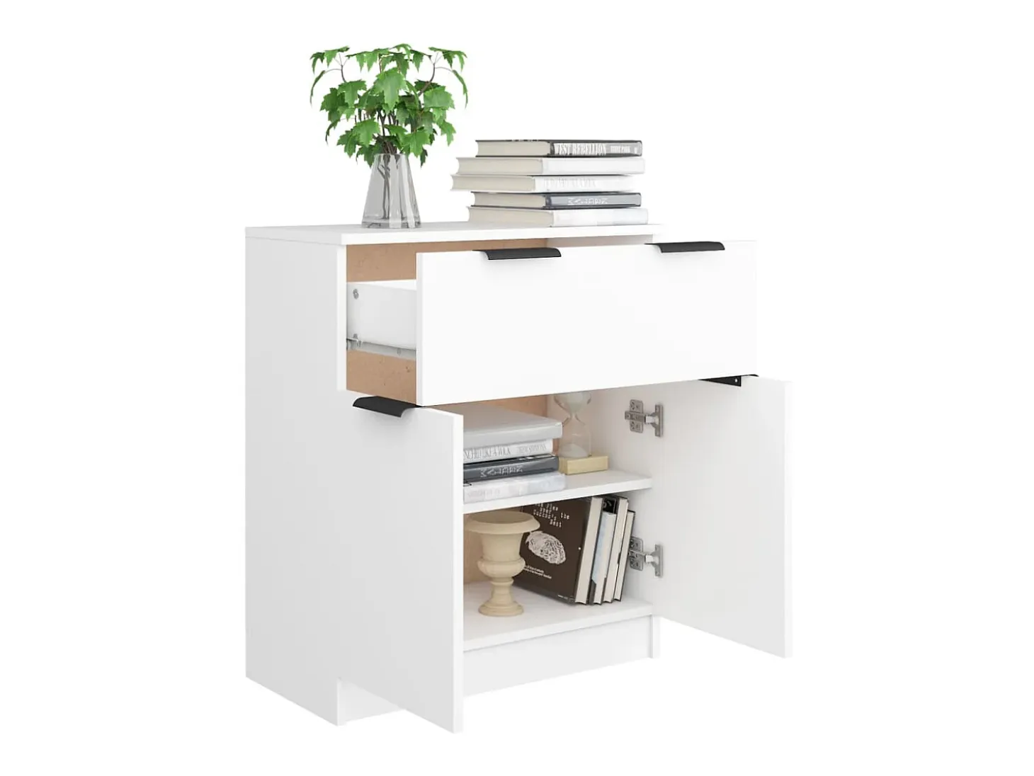 Aparador de madera contrachapada blanco 60x30x70 cm ES10240