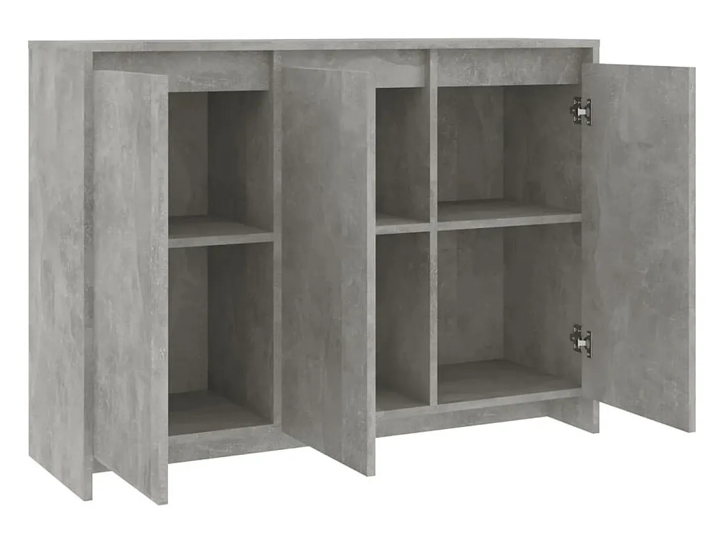 Aparador de madera contrachapada gris hormigón 102x33x75 cm