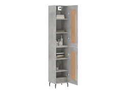 Aparador de madera contrachapada gris hormigón 34,5x34x180 cm ES30902