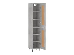 Aparador de madera contrachapada gris hormigón 34,5x34x180 cm ES30902