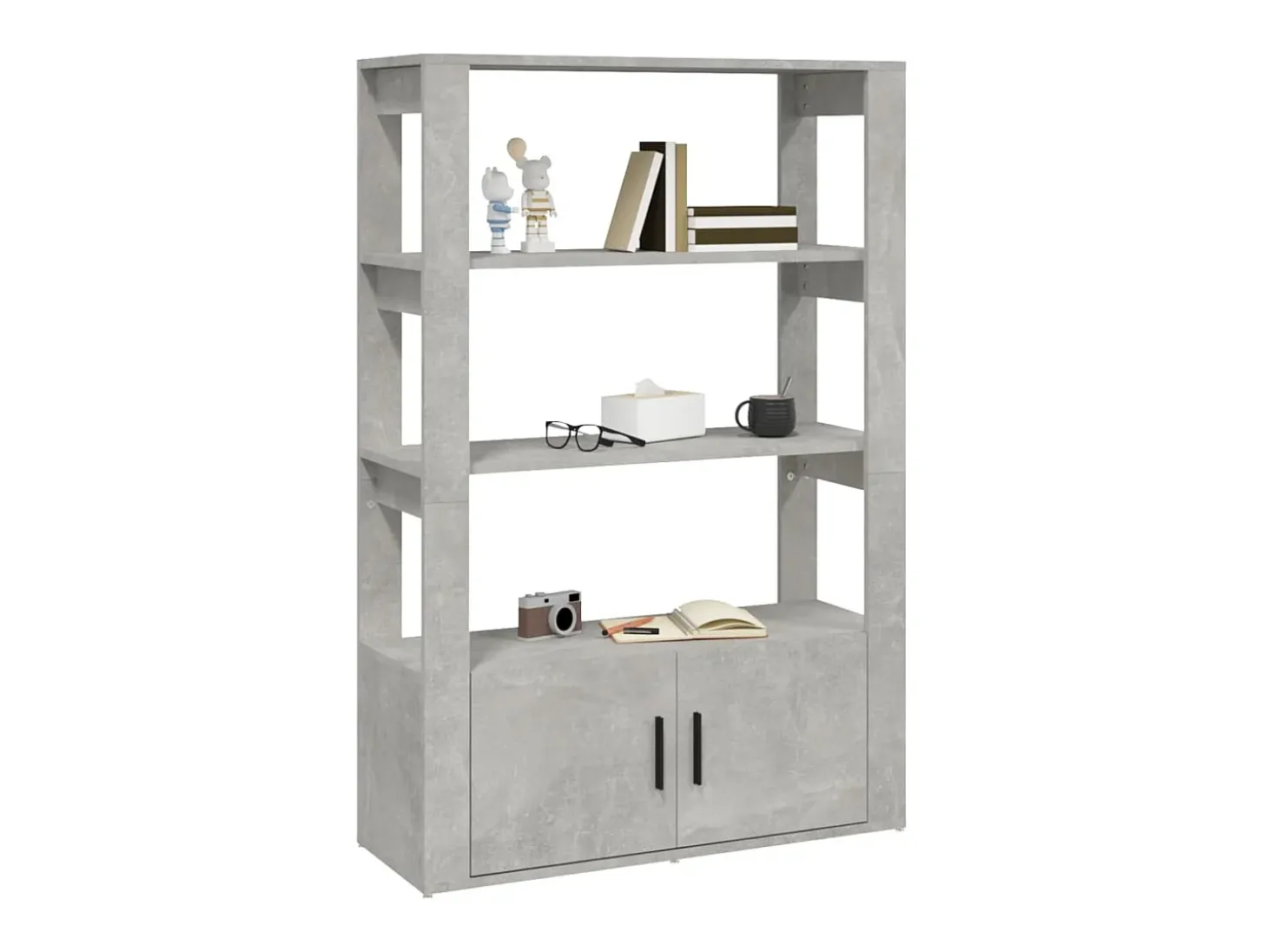Aparador de madera contrachapada gris hormigón 80x30x119,5 cm ES16661
