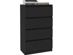 Aparador de madera contrachapada negro 60x35x98,5 cm ES72978