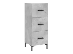 Aparador de madera contrachapada gris hormigón 34,5x34x180 cm ES35068