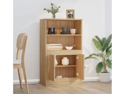 Aparador de madera contrachapada roble Sonoma 60x35,5x103,5 cm ES954520