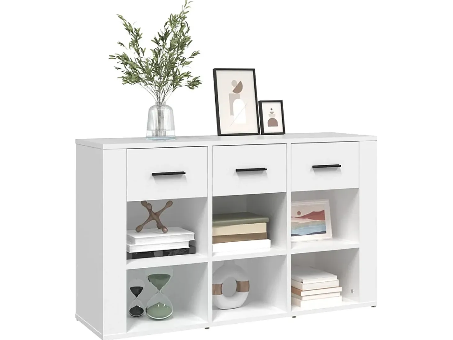 Aparador de madera contrachapada blanco 100x30x59,5 cm ES19836