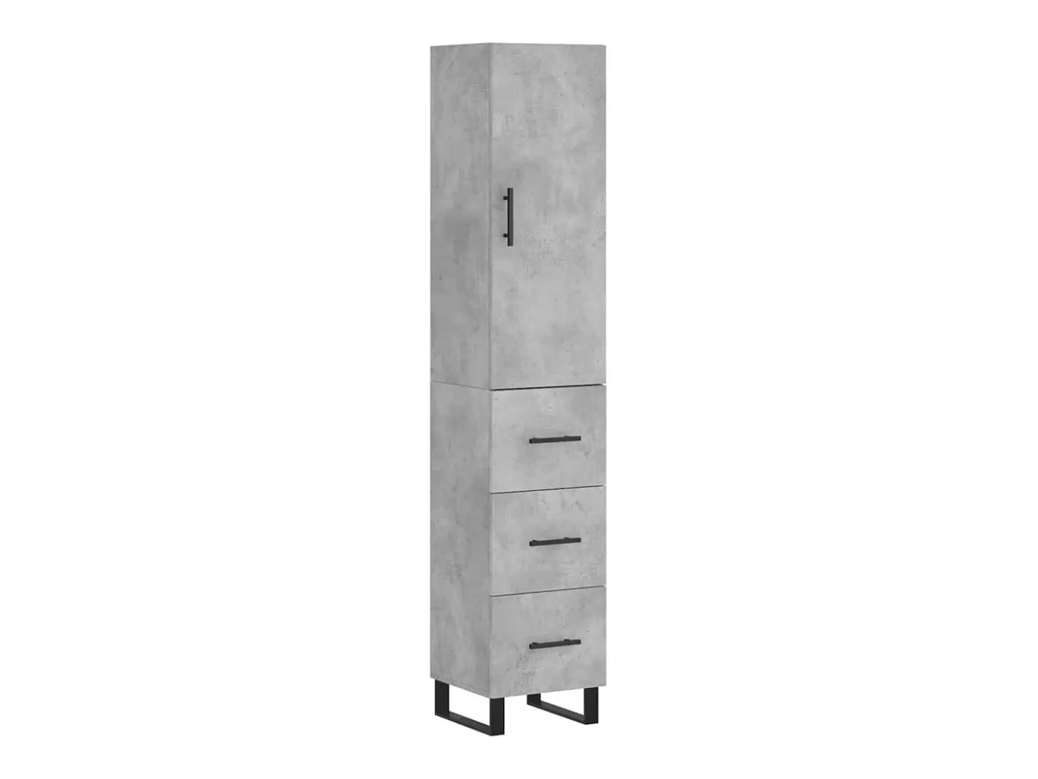 Aparador de madera contrachapada gris hormigón 34,5x34x180 cm ES51250