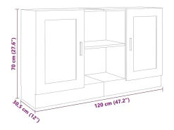 Aparador de madera contrachapada blanco 120x30,5x70 cm