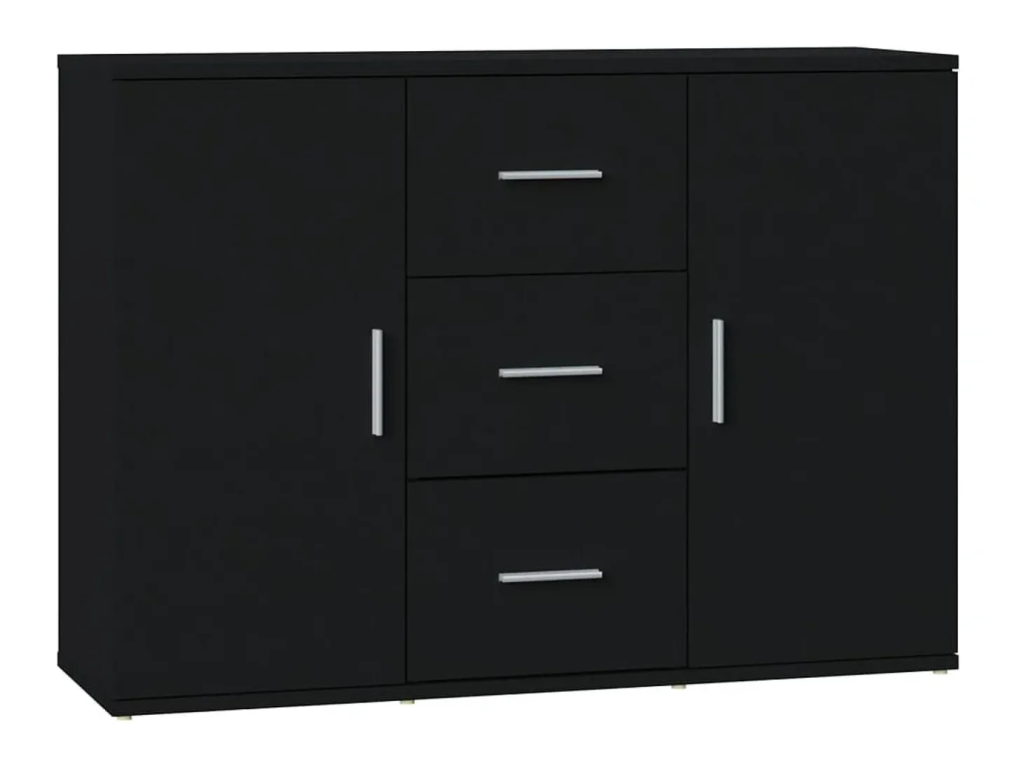 Aparador de madera contrachapada negro 91x29,5x65 cm ES42917