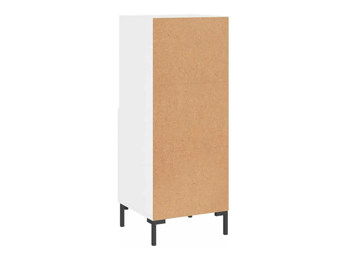 Aparador de madera contrachapada blanco brillante 34,5x34x90 cm