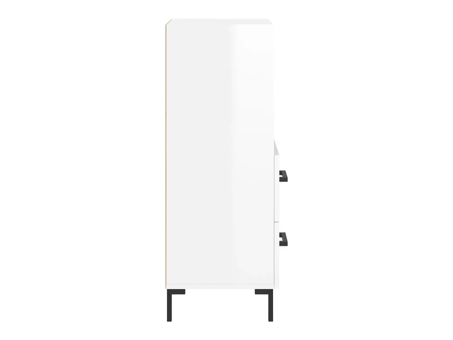 Aparador de madera contrachapada blanco brillante 34,5x34x90 cm