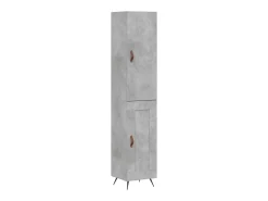 Aparador de madera contrachapada gris hormigón 34,5x34x180 cm ES50017