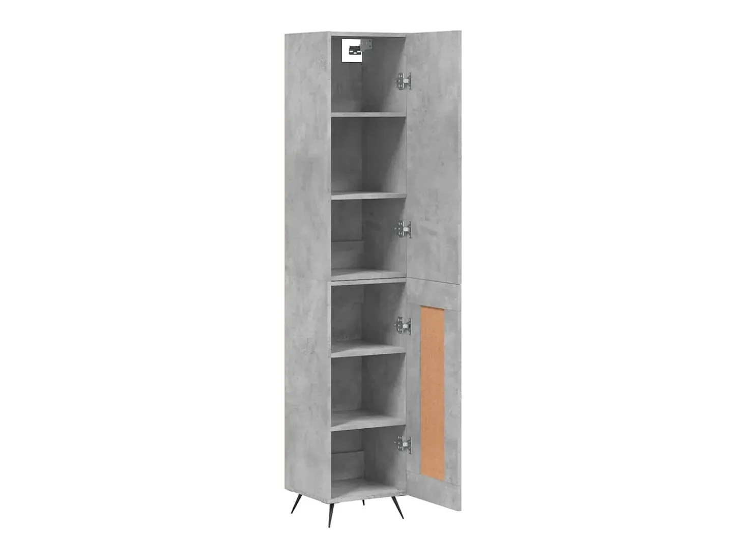 Aparador de madera contrachapada gris hormigón 34,5x34x180 cm ES50017