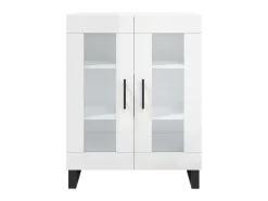 Aparador de madera contrachapada blanco brillante 69,5x34x90 cm ES61151