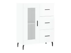Aparador de madera contrachapada blanco brillante 69,5x34x90 cm ES60712