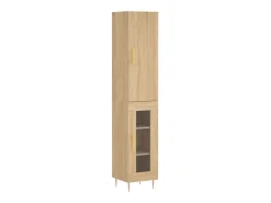 Aparador de madera contrachapada roble Sonoma 34,5x34x180 cm ES86010