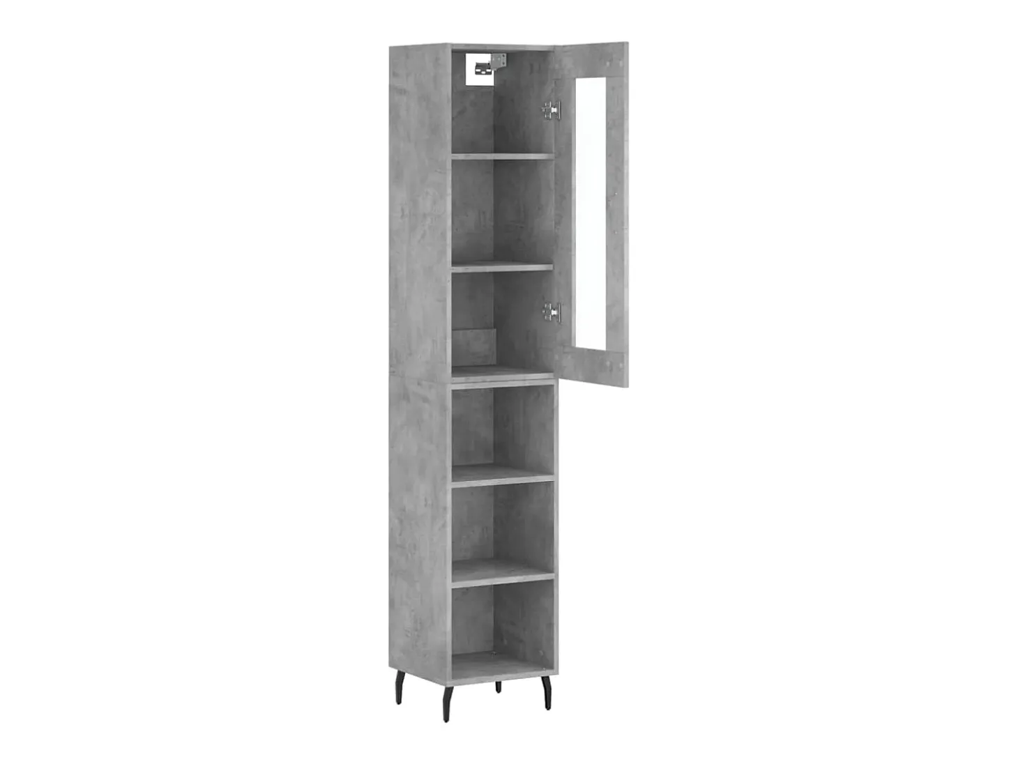 Aparador de madera contrachapada gris hormigón 34,5x34x180 cm