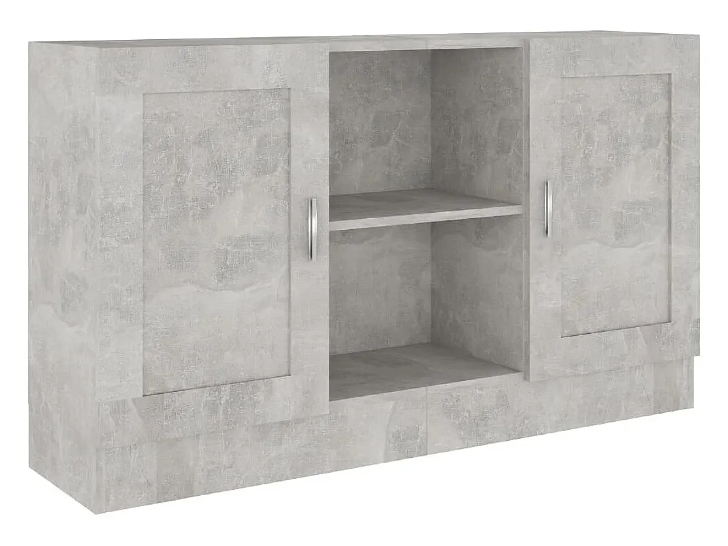 Aparador de madera contrachapada gris hormigón 120x30,5x70 cm