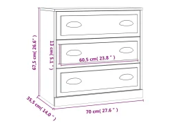 Aparador de madera contrachapada roble Sonoma 70x35,5x67,5 cm