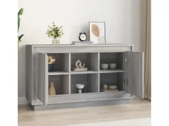 Aparador de madera contrachapada gris Sonoma 102x35x60 cm ES873459