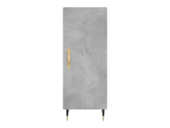Aparador de madera contrachapada gris hormigón 34,5x34x180 cm